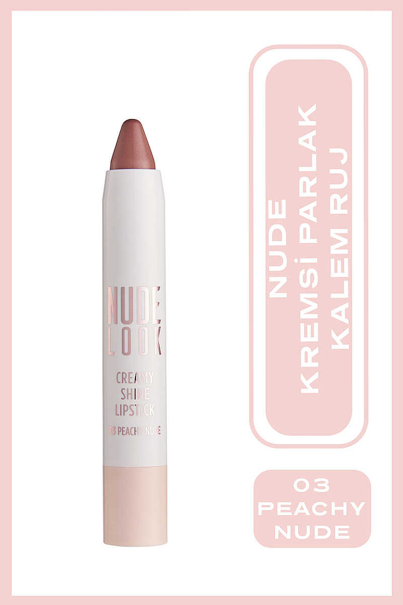 Golden Rose Nude Look Creamy Shine Lipstick 03 Peachy Nude, Pencil Lipstick