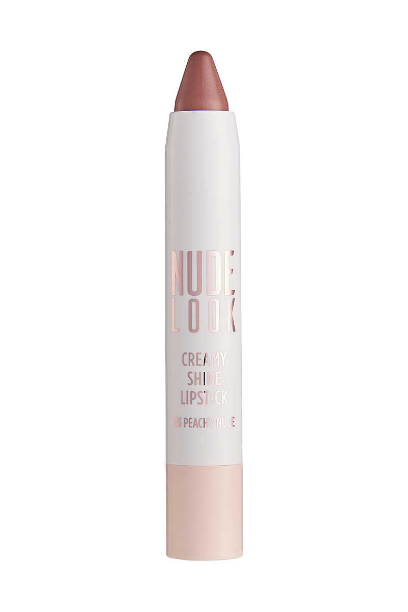 Golden Rose Nude Look Creamy Shine Lipstick 03 Peachy Nude, Pencil Lipstick