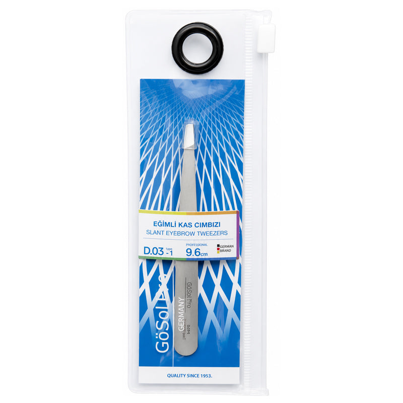 Gosol Pro Slanted Eyebrow Tweezers for Precise Grooming 9.6cm