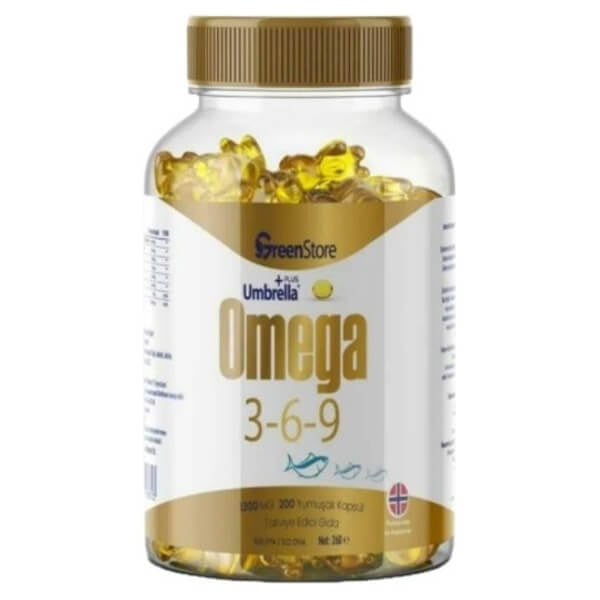 Green Store Umbrella Plus Omega 3 6 9 Norwegian Fish Oil 1300mg 200 Caps