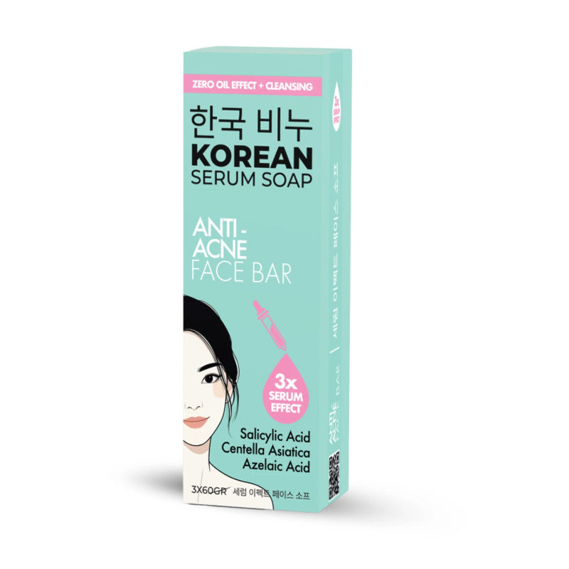 Greenlabel Korean Cica Face Bar Soap for Blemish-Prone Skin 3x60g