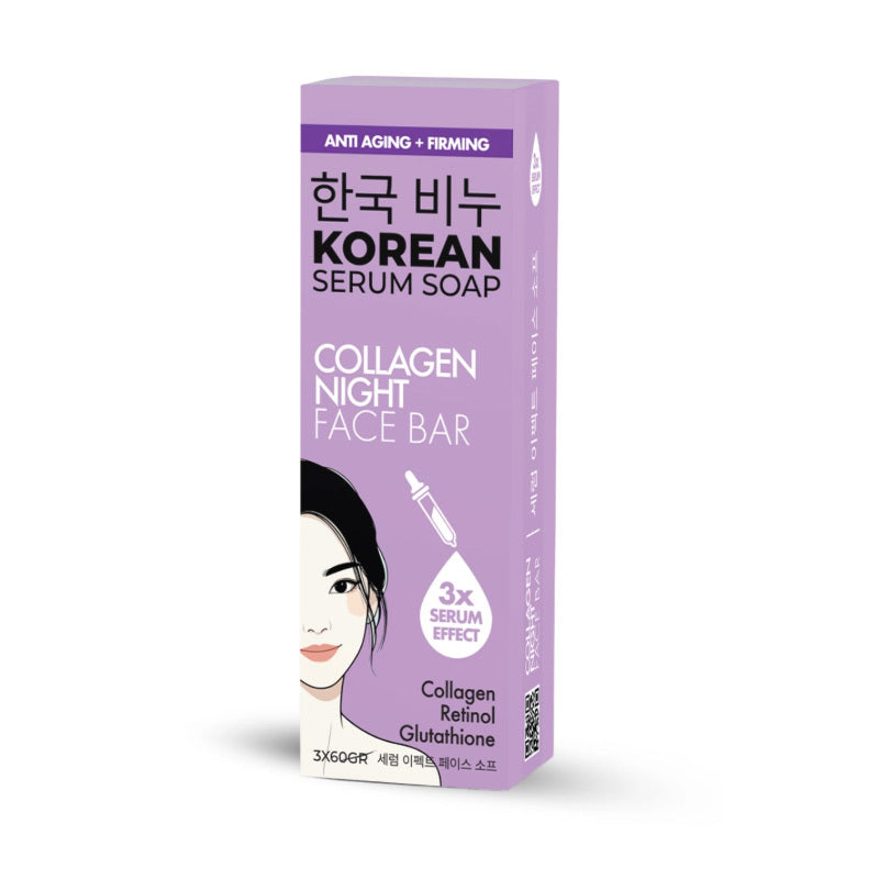 Greenlabel Korean Serum Soap Collagen Night Face Bar 3x60g