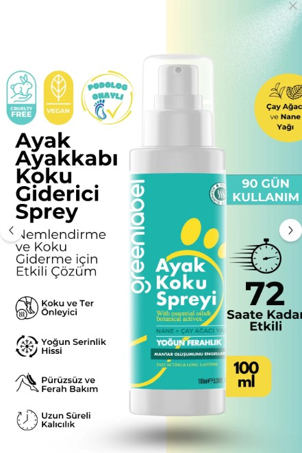 Greenlabel Mint & Tea Tree Foot Deodorant Spray 100 ml