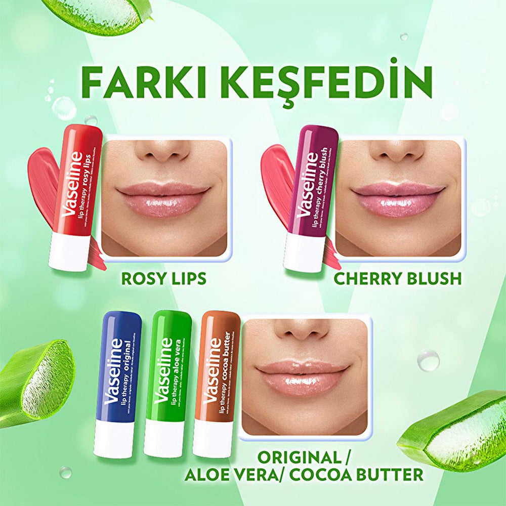 Vaseline Aloe Vera Lip Care Balm - 48 Hour Moisturization for Dry, Chapped Lips - view 7