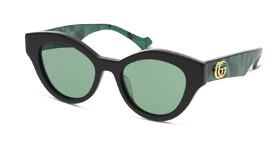 Gucci 0957S 001 Black & Green Square Sunglasses 51-19