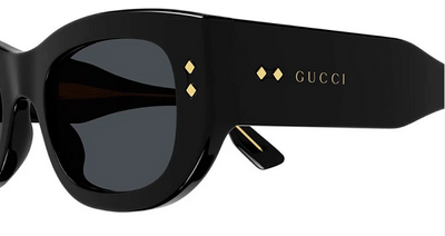 Gucci GG1215S 002 Classic Black Square Sunglasses 51mm