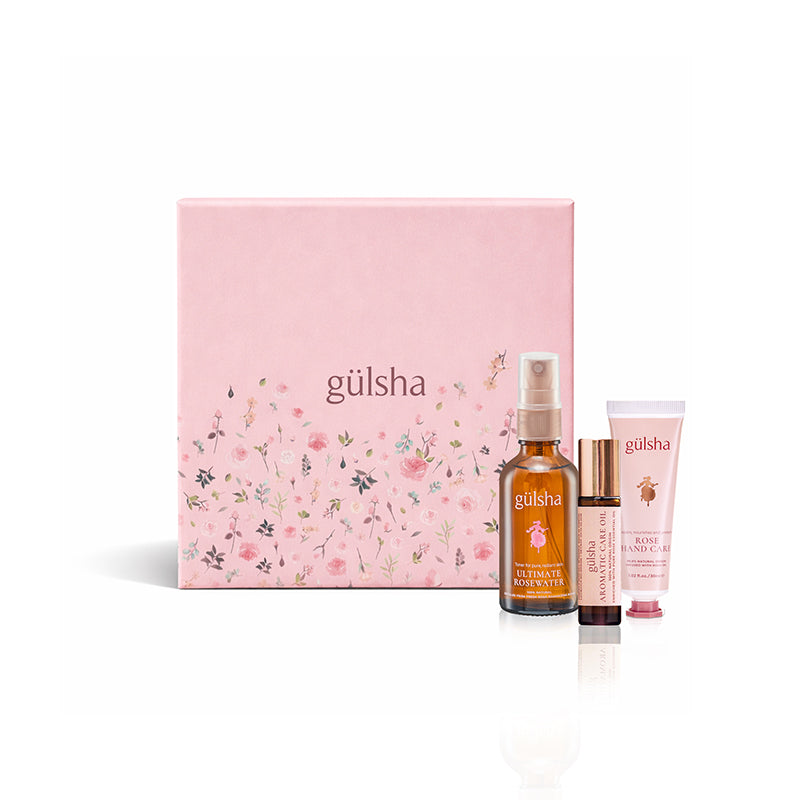 Gulsha Rose Ritual Set Nourishing Skincare Trio 3 Items