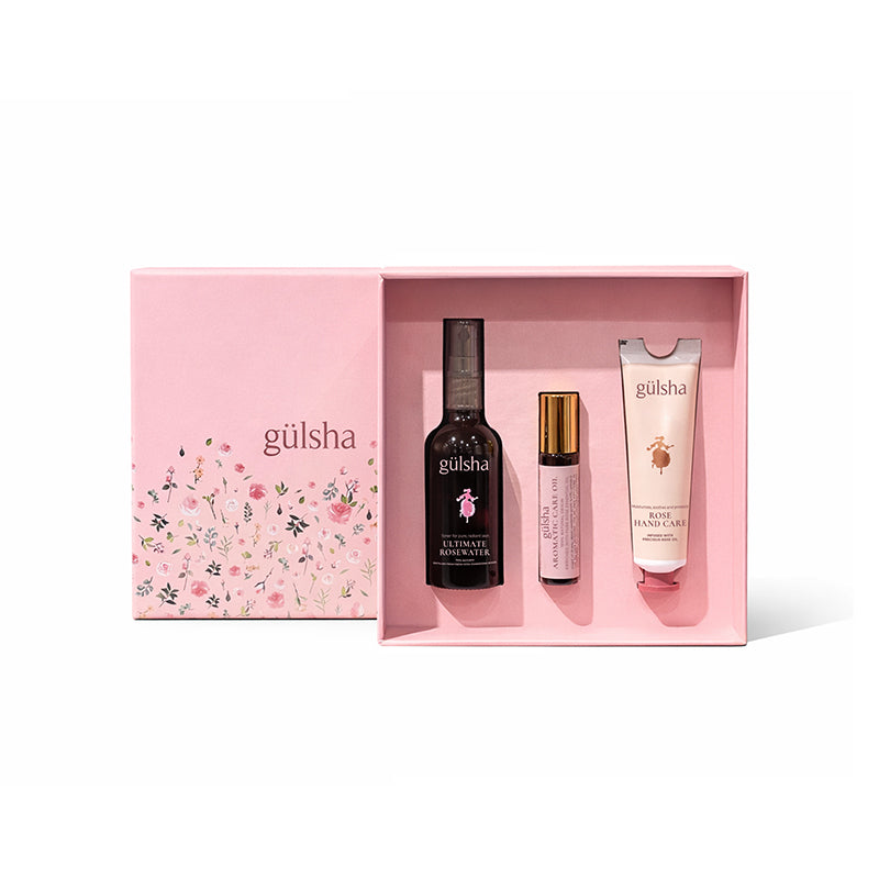 Gulsha Rose Ritual Set Nourishing Skincare Trio 3 Items