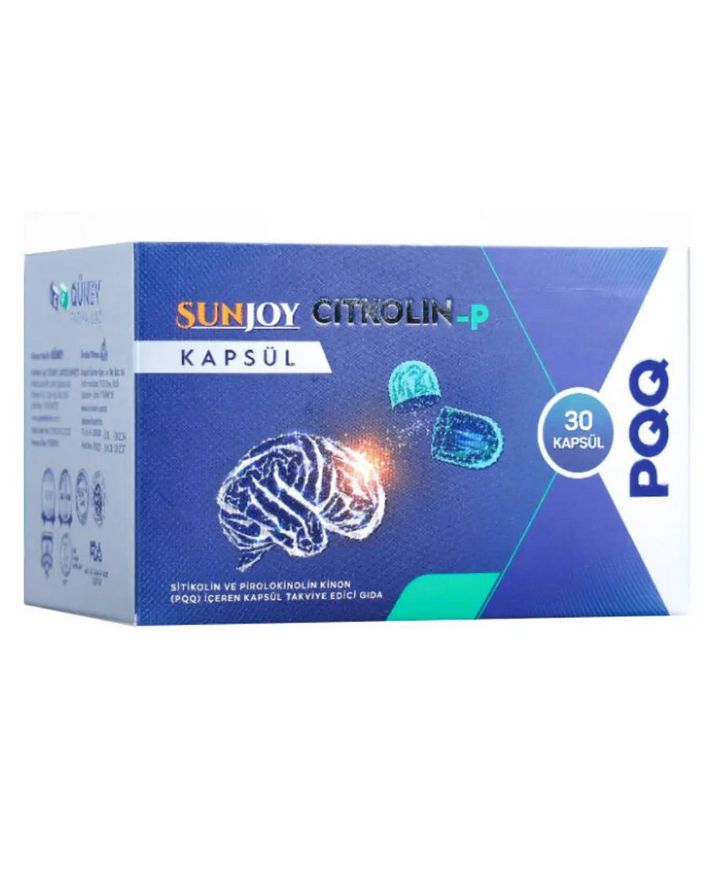 Guney Farma Ilac Sunjoy Citkolin-P Dietary Supplement 30 Capsules