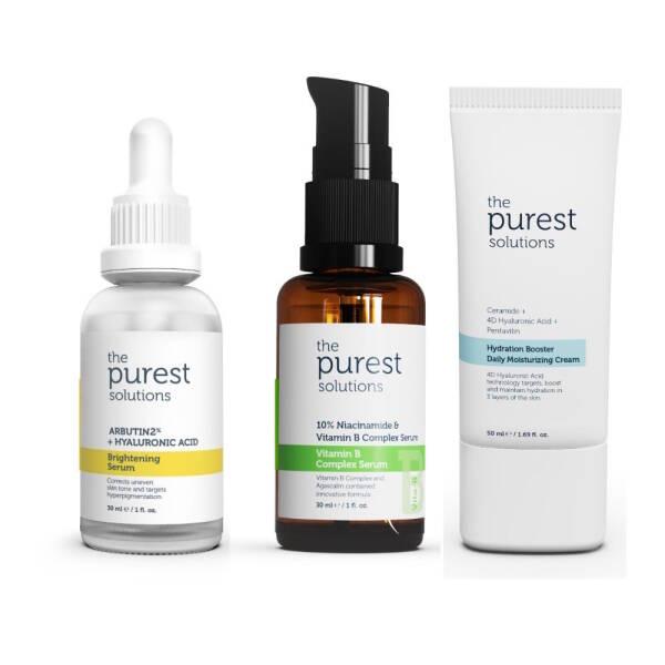 The Purest Solutions Skincare Set - Brightening, Moisturizing &amp; Hydrating Benefits for Glowing Skin The Purest Solutions Skincare Set for Radiant Skin Skincare Set, Brightening Serum, Vitamin B Complex Serum, Moisturizing Cream, Natural Skincare, Hyaluronic Acid, Niacinamide, Ceramide, Skincare Routine, Glowing Skin, Radiant Complexion, Hydrating Products