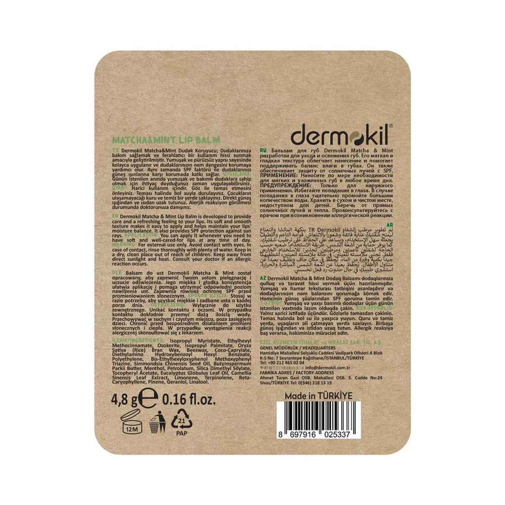 Dermokil Matcha Mint Lip Balm Refreshing Hydration 4.8g