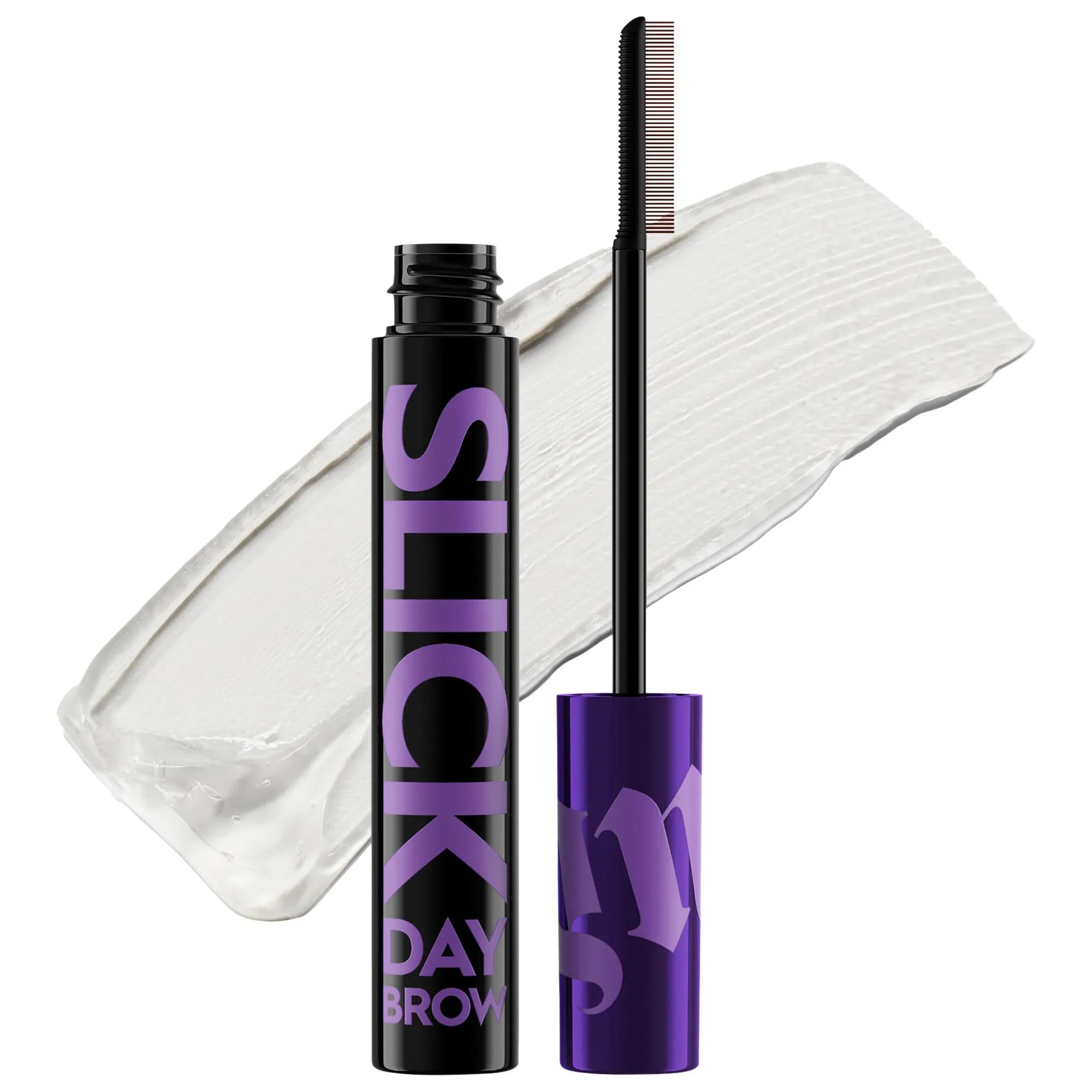 Slick Day Strong-Hold Clear Brow Gel - Max Hold, Laminated Brow Look, 24hr Long-Lasting Slick Day Clear Brow Gel - Max Hold, 24hr Long-Lasting clear brow gel, long-lasting brow gel, laminated brow look, brow styling product, water-based brow gel, brow gel for unruly brows, 24hr brow hold, dual-sided applicator, residue-free brow gel, easy removal brow gel, comfortable brow gel, Slick Day cosmetics, brow styling, makeup, eye makeup, eyebrow makeup