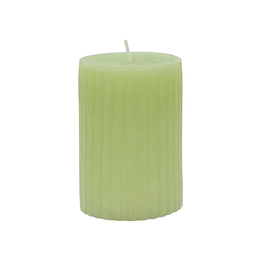 Rubin Licht Rustic Ribbed Green Candle for Cozy Home Decor