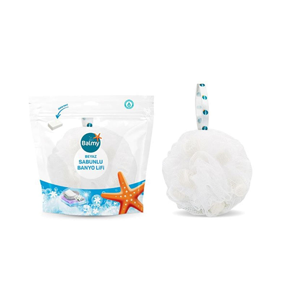 Balmy Beyaz Soap-Infused Bath Loofah - Dermatologically Tested, Luxurious Bathing Experience - view 3