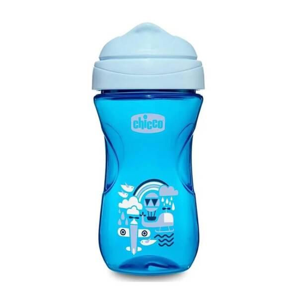 Chicco Baby Cup 12 Months+ - 266ml Blue Airplane Design, Spill-Proof Toddler Drinking Cup for Infants - Baby Care