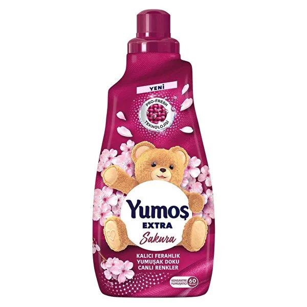 Yumoş Sakura Fabric Softener: Long Lasting Cherry Blossom Scent, Gentle Softening & Color Protection, 1440 ml (48.62 fl oz) Yumoş Sakura Fabric Softener: Cherry Blossom Scent & Softness fabric softener, laundry softener, cherry blossom scent softener, long lasting fragrance softener, fabric protection softener, color protection softener, sensitive skin fabric softener, Yumoş fabric softener, Sakura scent, Pro-Fresh technology, fabric protection, color protection, softening effect, neutralizes detergent, fre