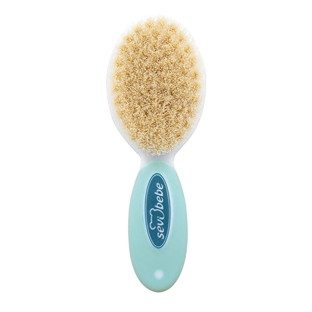 Sevi Bebe Baby Hair Brush and Comb Set - Natural Bristle, Gentle Grooming for Newborns - Baby Care