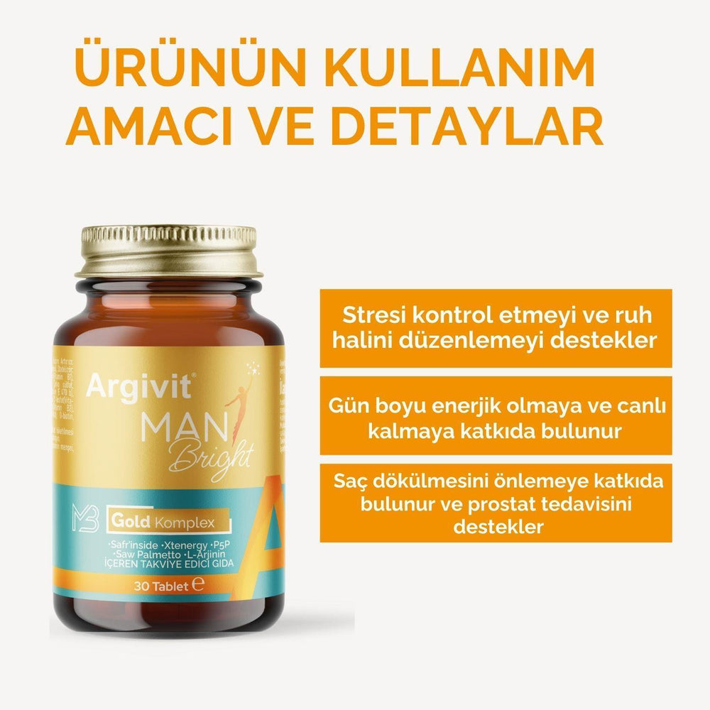 Argivit Men's Health Supplement - Stress Management, Energy & Hair Loss Prevention for Adult Men - view 3