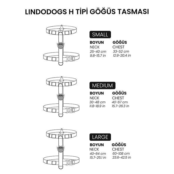 Lindo H-Type Dog Harness Adjustable Comfort Design Medium