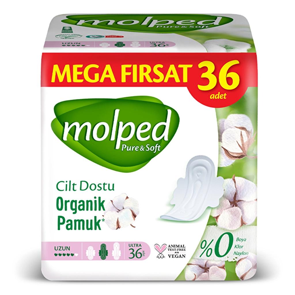 Molped Pure &amp; Soft Long Sanitary Pads Mega Pack 36 Count