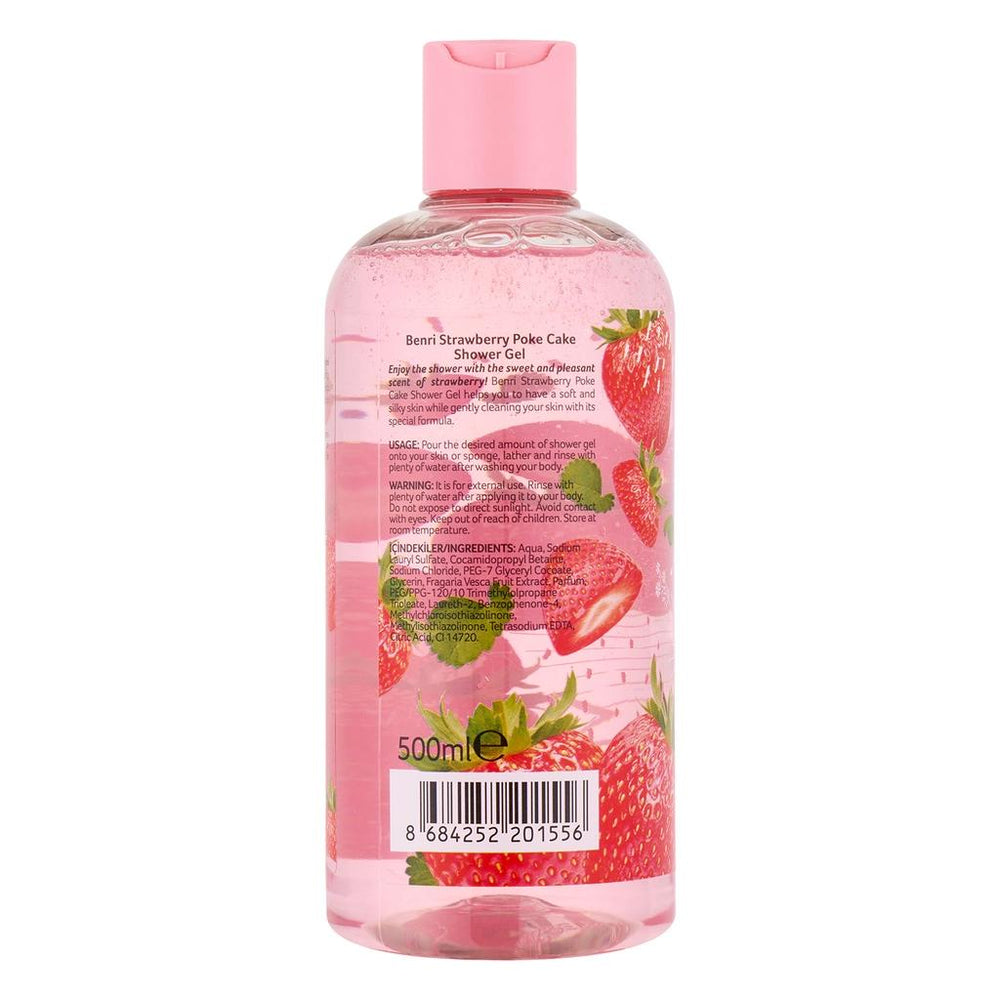 Benri Strawberry Poke Cake Shower Gel 500 ml