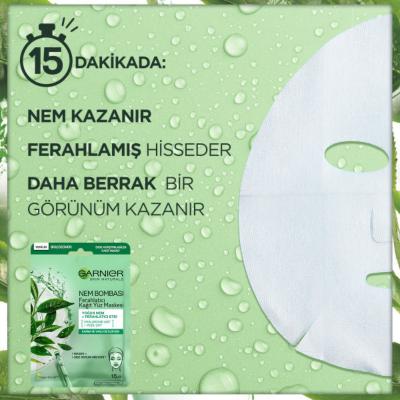 Garnier Hydrating Face Mask with Hyaluronic Acid & Green Tea - Refreshing Sheet Mask for Combination & Oily Skin - view 3