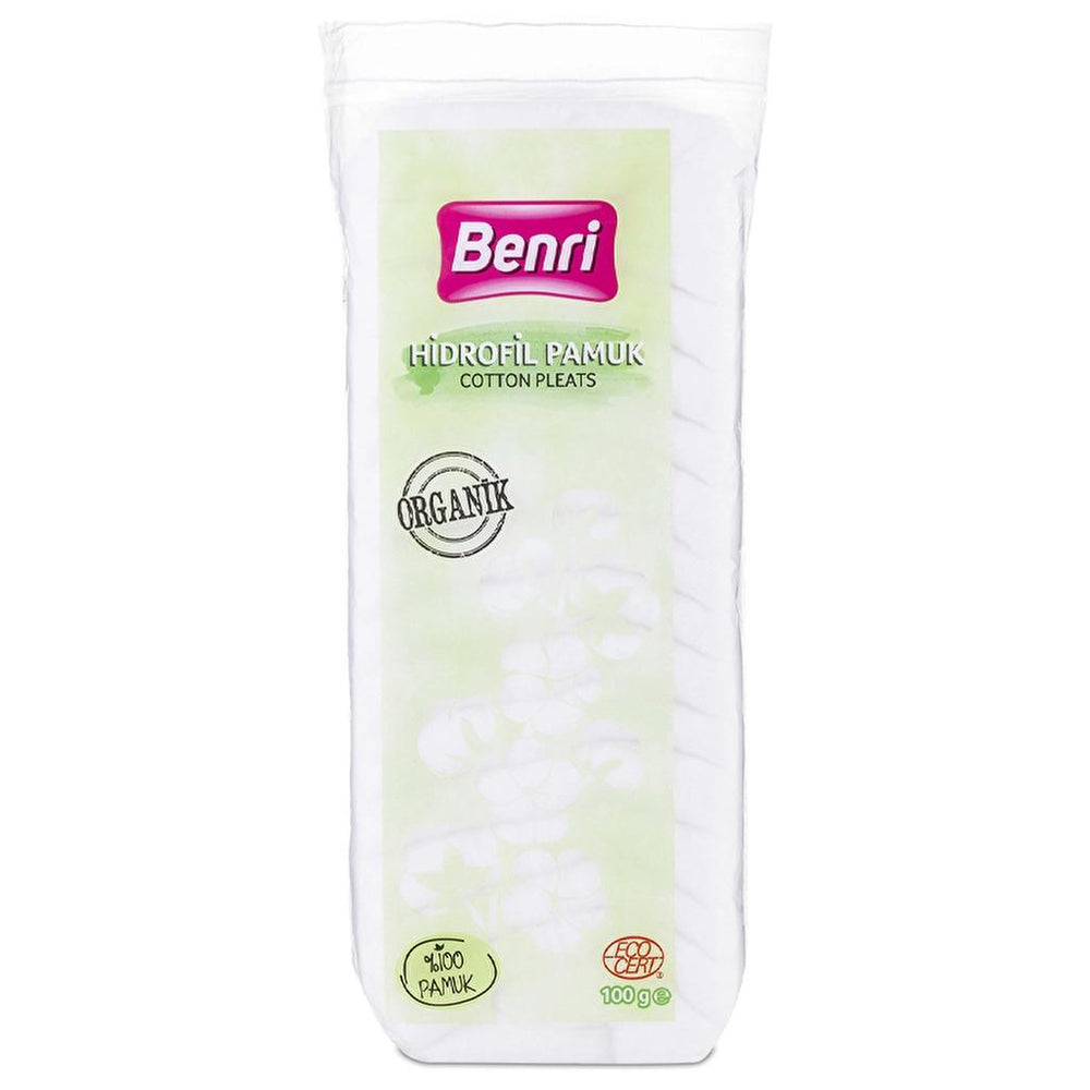 Benri Organic Hydrophilic Cotton Pads 100g