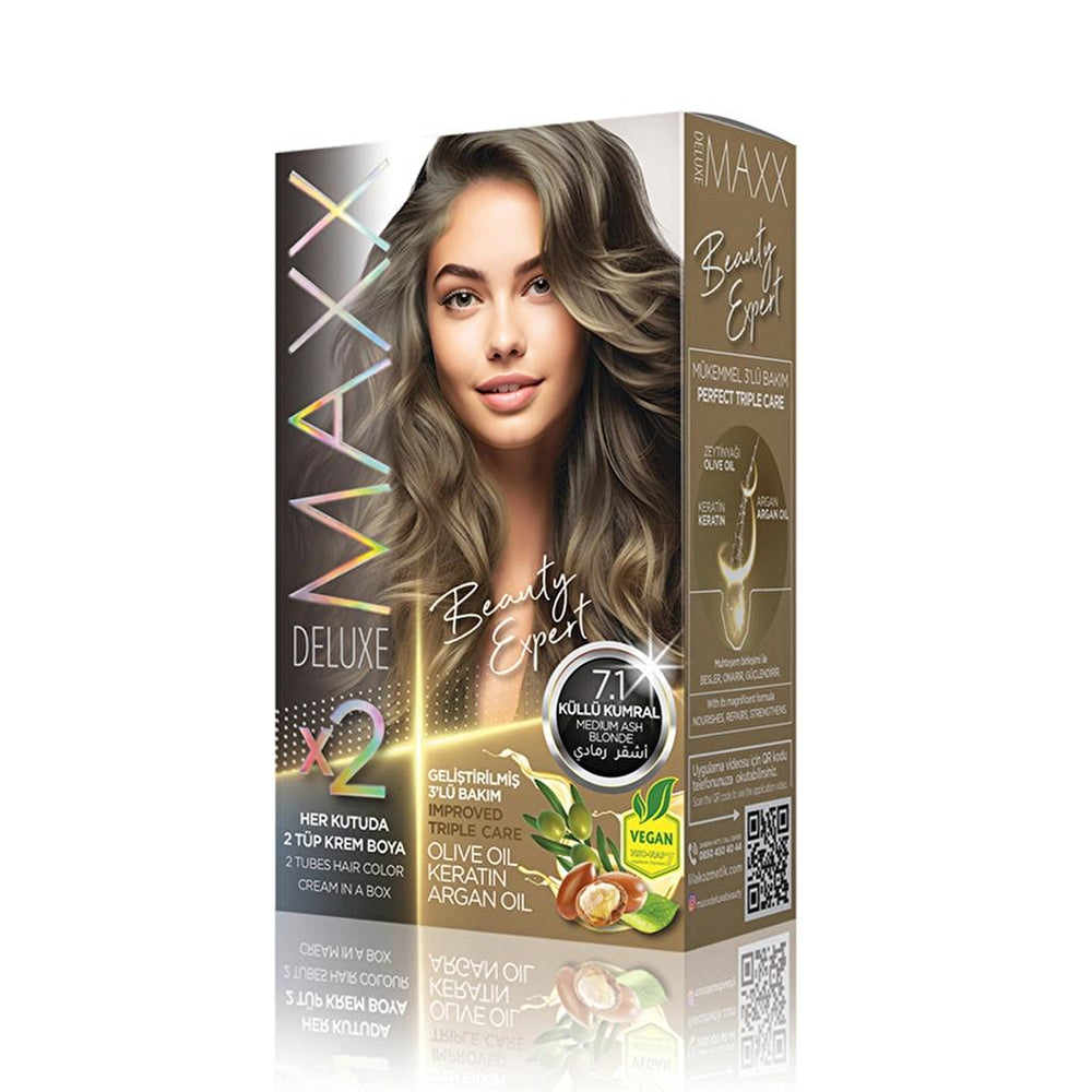 Maxx Deluxe Hair Color 7.1 Ash Light Brown