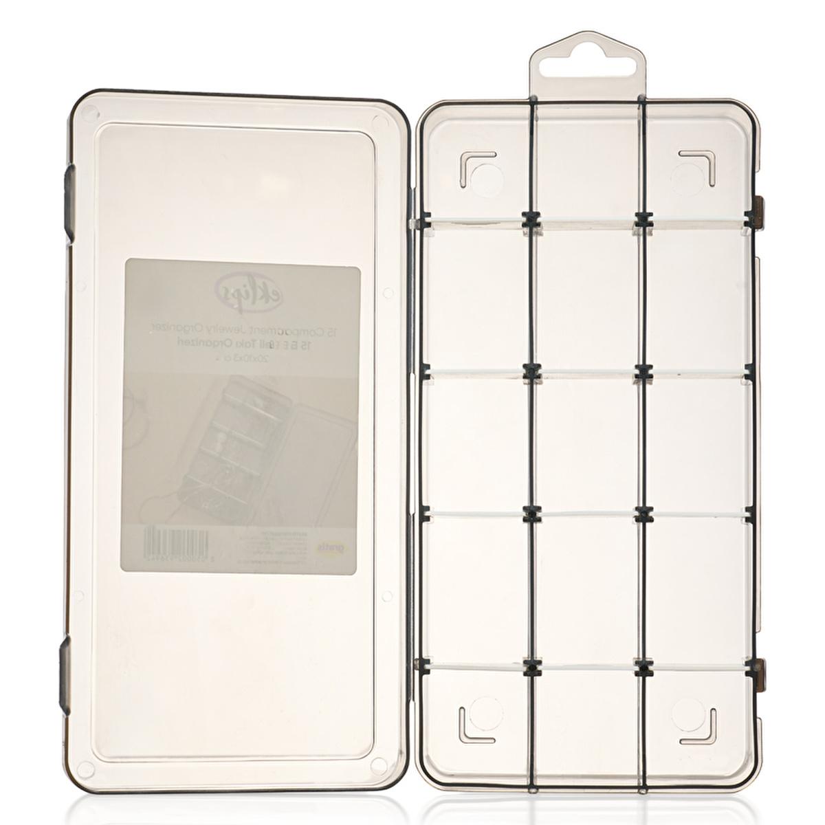 Eklips 15 Compartment Jewelry Organizer - Store & Protect Your Accessories Eklips 15 Compartment Jewelry Organizer jewelry organizer, jewelry storage, accessory organizer, Eklips 15'li Organizer, jewelry box, jewelry storage solutions, organization, tidiness, jewelry protection, accessory storage