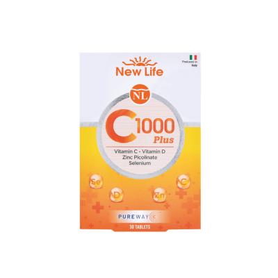 New Life Vitamin C-1000 Plus Dietary Supplement for Immune System Support - 30 Capsules New Life Vitamin C-1000 Plus Immune Support Supplement Dietary Supplement, Vitamin C Supplement, Vitamin D Supplement, Zinc Supplement, Selenium Supplement, Immune System Support, Health Supplement, Vitamin C, Vitamin D, Zinc Picolinate, Selenium, Citrus Bioflavonoids, Health and Wellness, Immune Health, Dietary Support