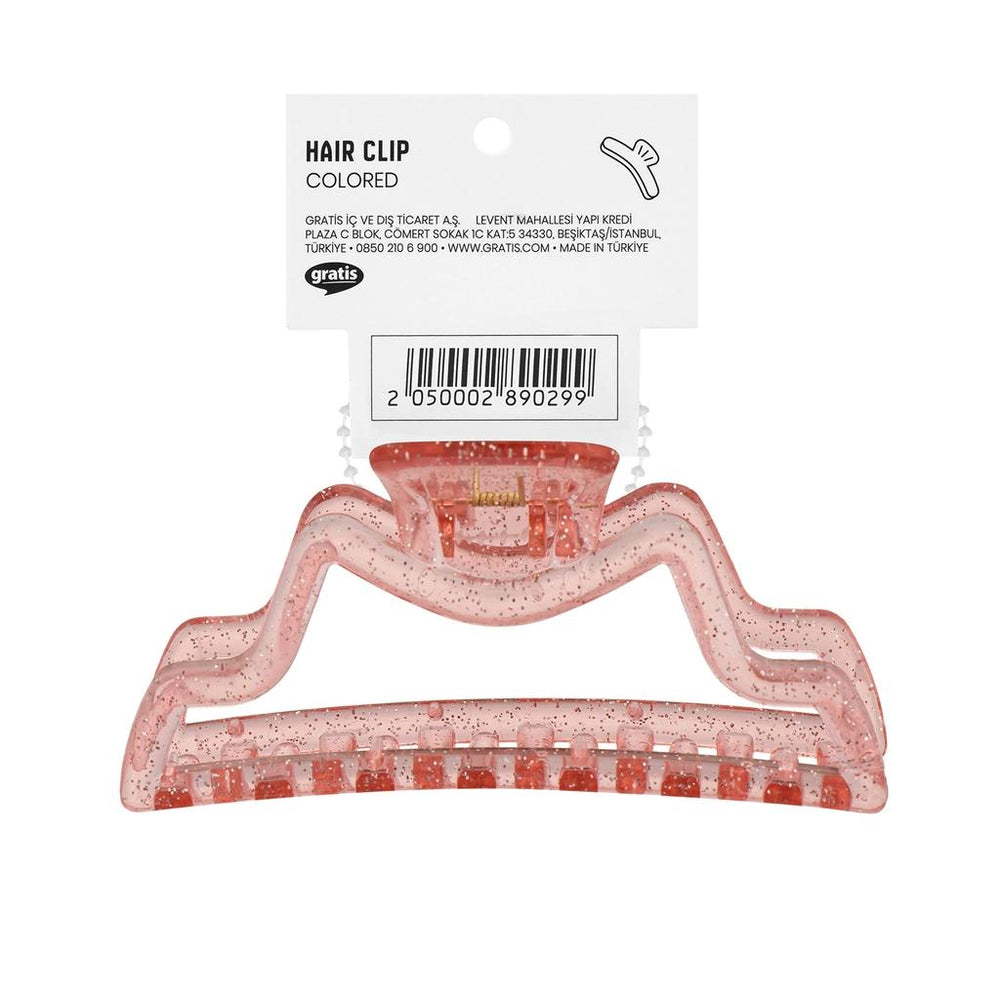 Eklips Curved Glitter Claw Clip in Orange for Secure Hold