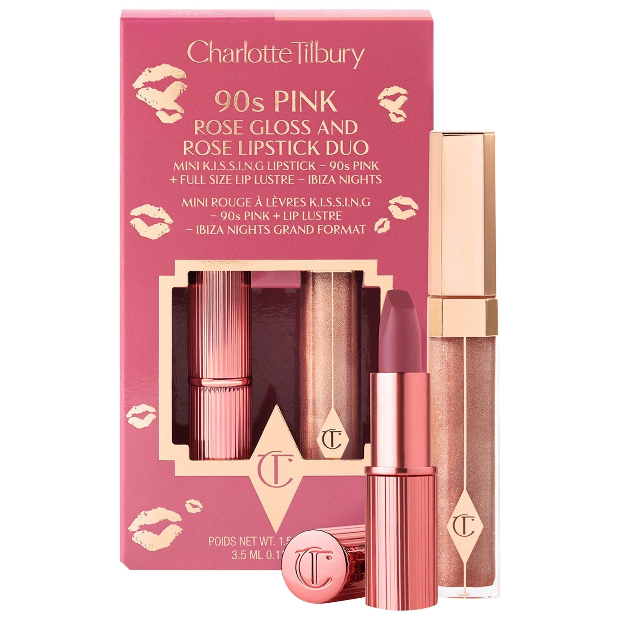 Charlotte Tilbury K.I.S.S.I.N.G Lipstick and Lip Gloss Duos - Cruelty-Free, Clean Beauty Lip Care Sets Charlotte Tilbury K.I.S.S.I.N.G Lip Duo - Clean &amp; Cruelty-Free lipstick and lip gloss set, cruelty-free cosmetics, clean beauty products, portable lip care, Charlotte Tilbury K.I.S.S.I.N.G Lipstick, Lip Lustre lip gloss, nude lipstick, pink lip gloss, travel size cosmetics, lip care, beauty on the go, cosmetics for sensitive skin, ethical beauty products, makeup gift sets, beauty essentials