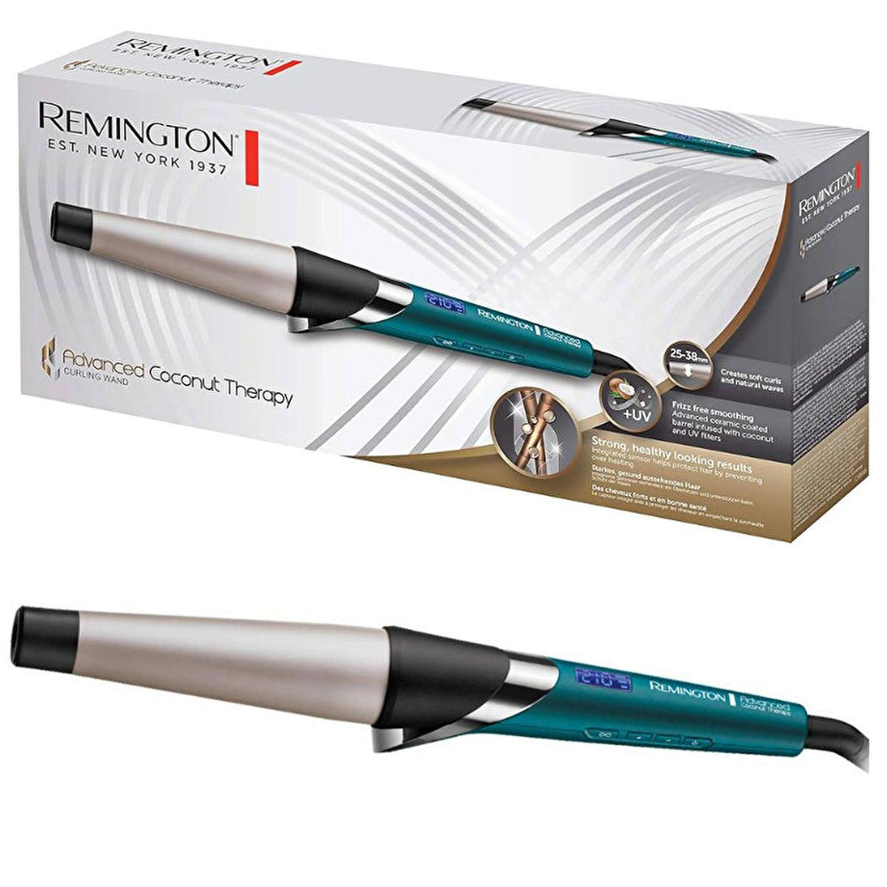 Remington Advanced Coconut Therapy Hair Straightening Brush - Digital Temperature Control, 210°C - Hair Accessories