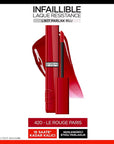 L'Oreal Paris Infaillible: Long-Lasting, Glossy Lipstick - Rouge Paris 420 - Intense Color, 16H Moisture & Shine L'Oreal Paris Infaillible Lipstick - Long Lasting Color & Shine Loreal lipstick, long-lasting lipstick, glossy lipstick, moisturizing lipstick, Paris Rouge lipstick, Infaillible lipstick, liquid lipstick, shiny lip color, lipstick, lip color, makeup, cosmetics, beauty, long wear lipstick, vibrant lipstick, intense color, shiny lipstick, hydrating lipstick, squalane lipstick, non-sticky lipstick, 