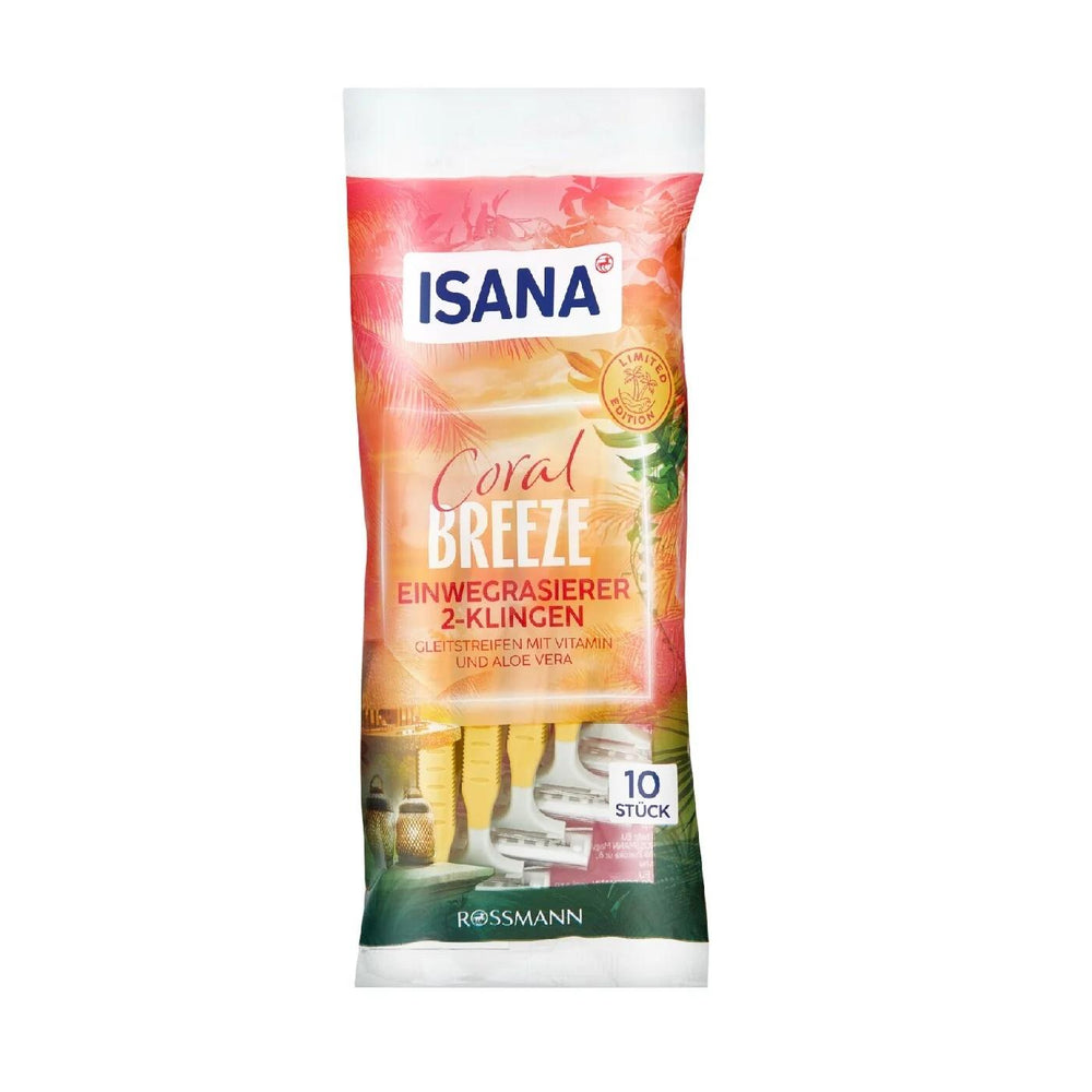 Isana 2-Blade Disposable Razors for Smooth Shaving 10 Count