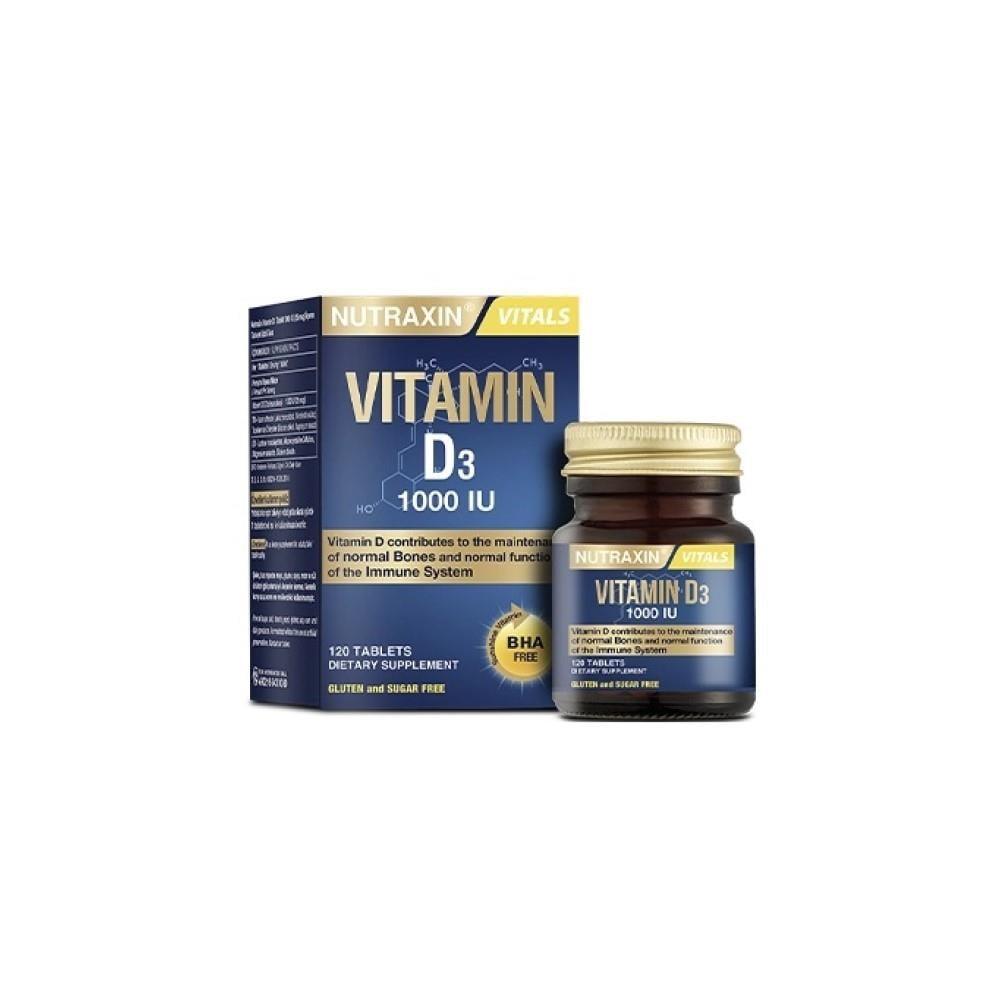 Nutraxin Vitamin D3 1000 IU Supplement - 120 Tablets for Bone Health Support - image 2
