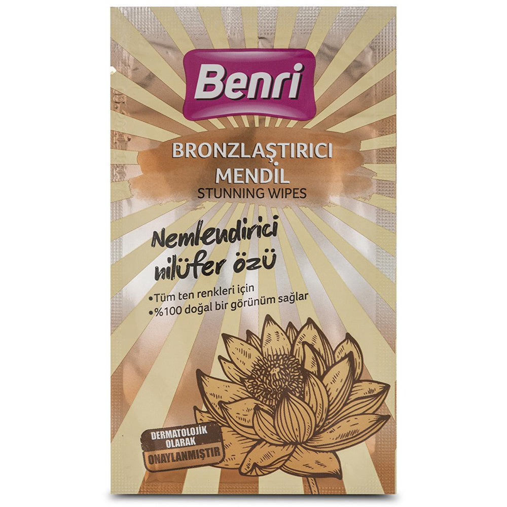 Benri Self-Tanning Wipes - Easy Sunless Tanning Solution with Natural Bronzing, Moisturizing, and Convenient - Bronzer