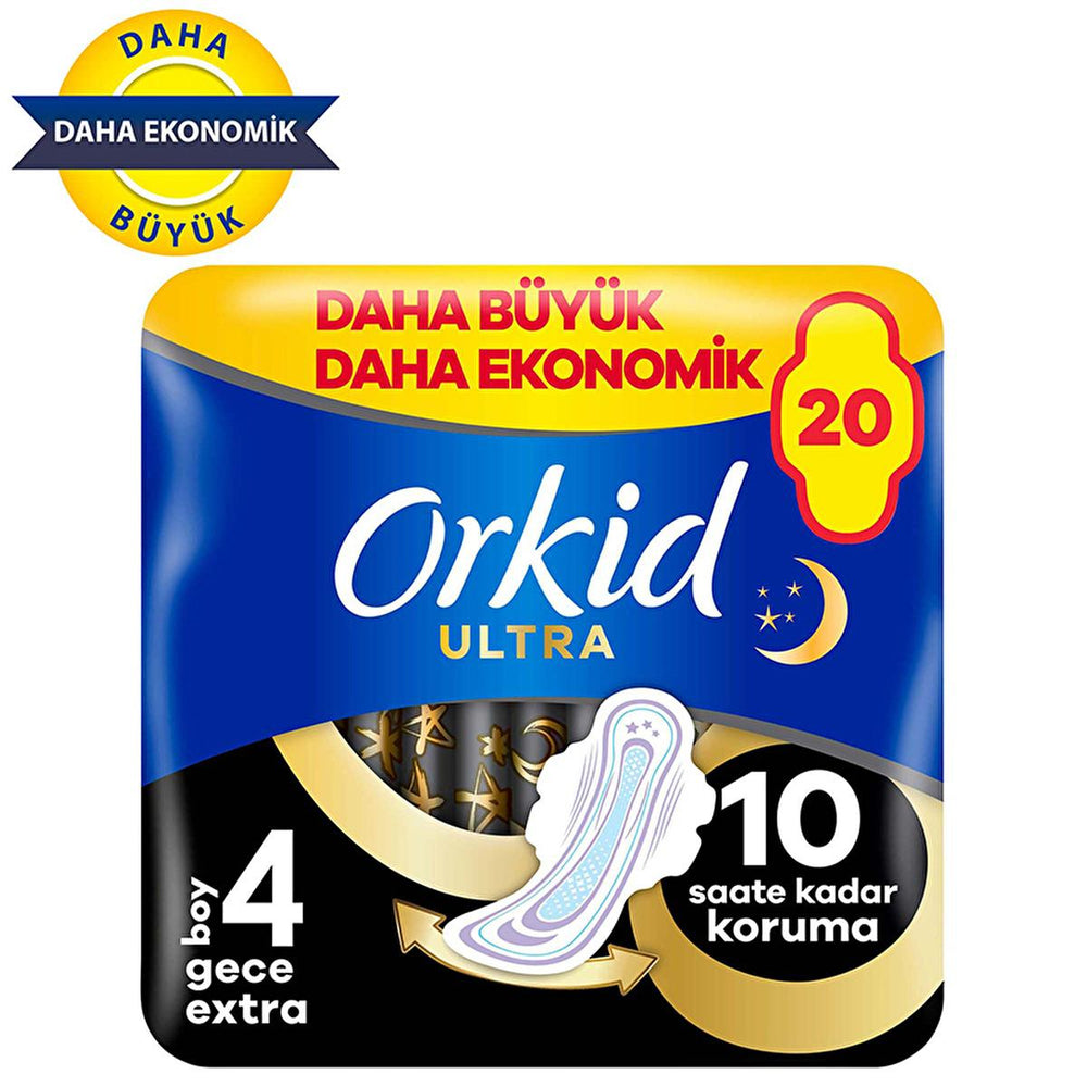 Orkid Ultra Gece Ekstra Overnight Hygienic Pads for Women - Extra Absorbency, 20 Count - view 2