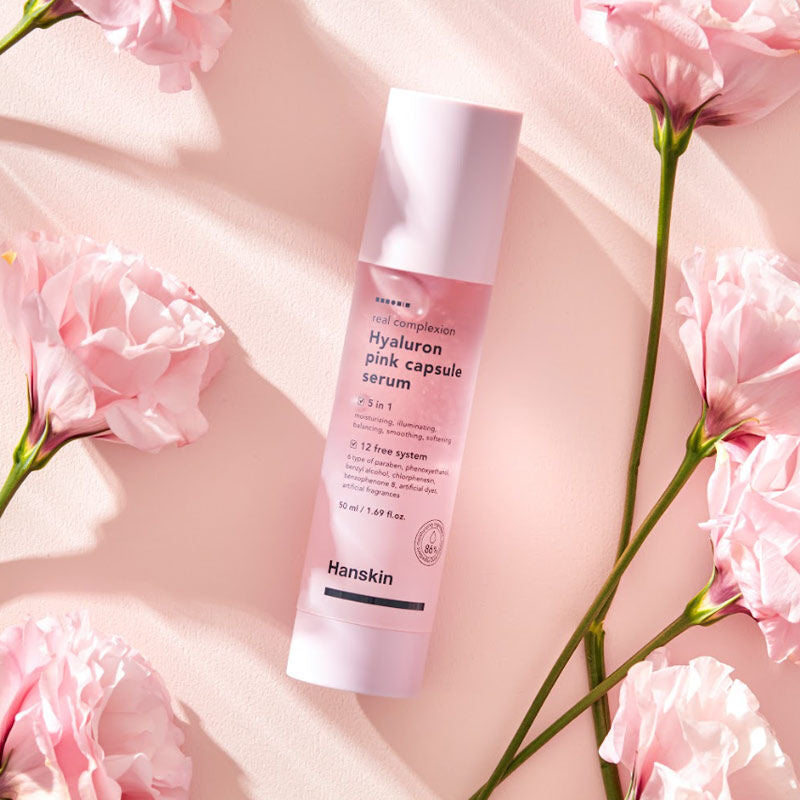 Hanskin Hyaluron Pink Capsule Serum for Radiant Hydration 50ml