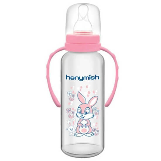 Hanymish 433 PP Baby Bottle with Handles 240 ml