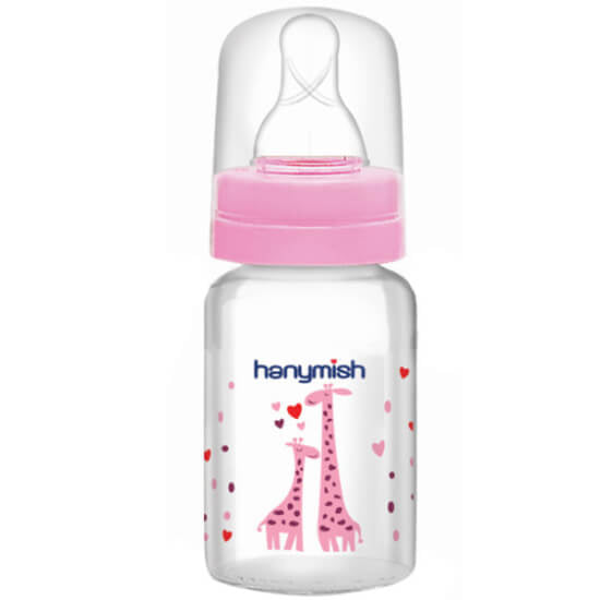 Hanymish Glass Baby Bottle for Easy Feeding 125 ml