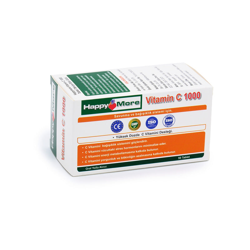Happymore Vitamin C 1000mg Daily Supplement 50 Tablets