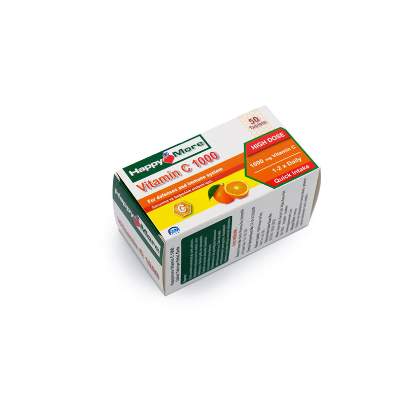 Happymore Vitamin C 1000mg Daily Supplement 50 Tablets