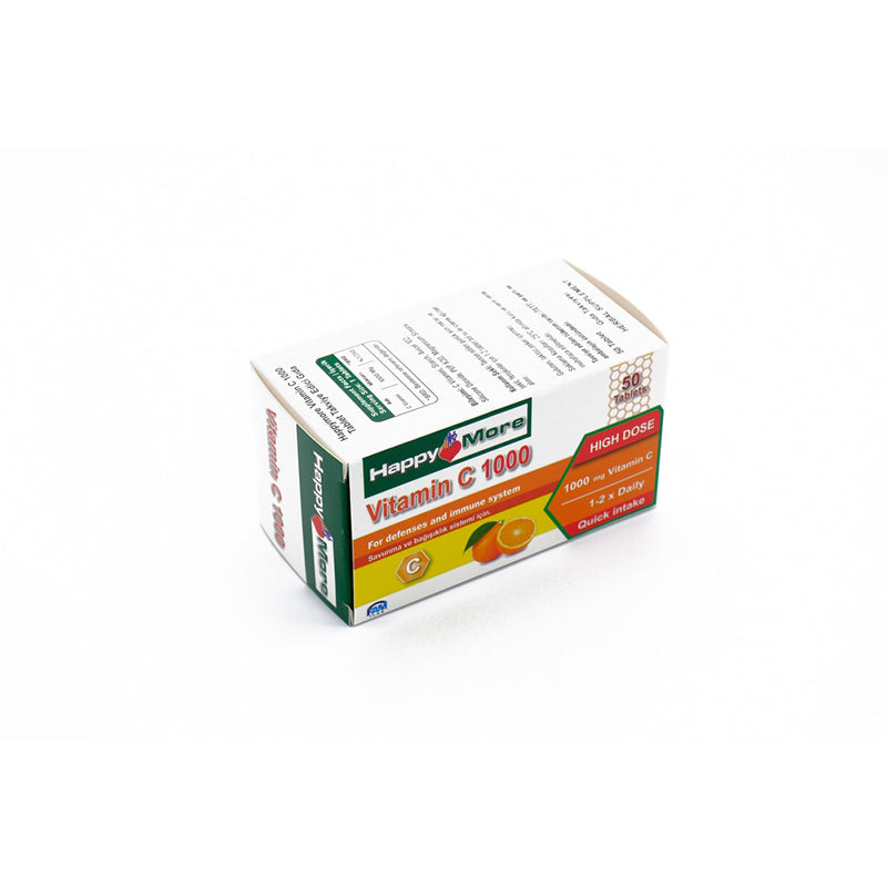 Happymore Vitamin C 1000mg Daily Supplement 50 Tablets