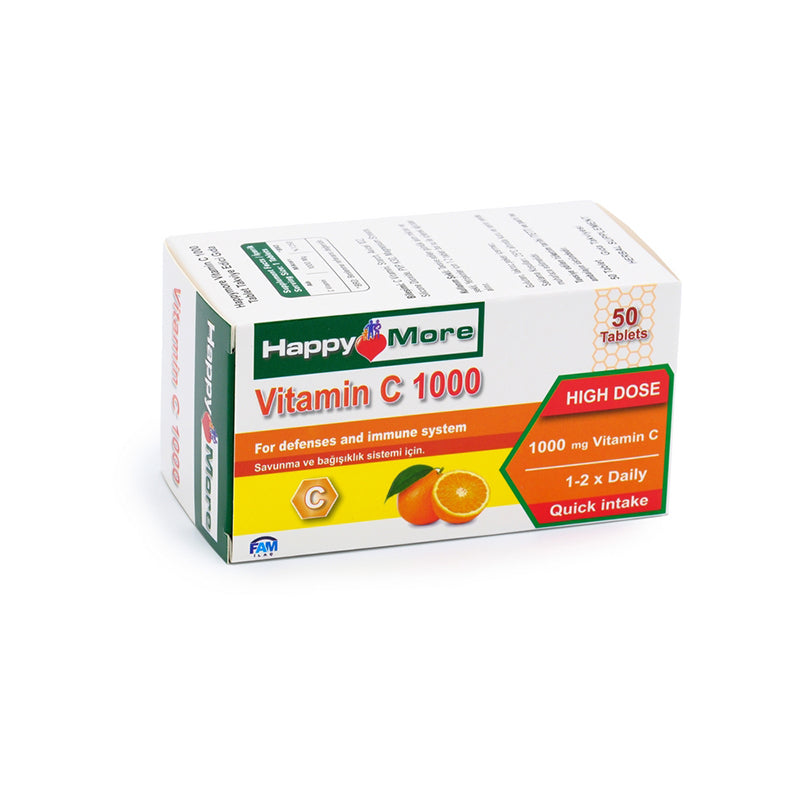 Happymore Vitamin C 1000mg Daily Supplement 50 Tablets
