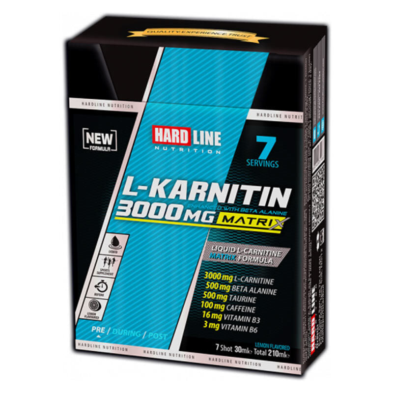 Hardline L-Carnitine Matrix 3000 mg Lemon 7 Amps