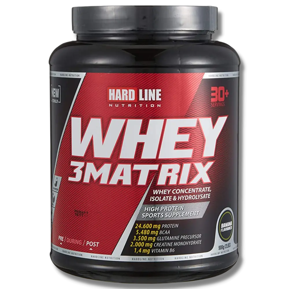 Hardline Whey 3 Matrix Protein Powder for Muscle Support 908g