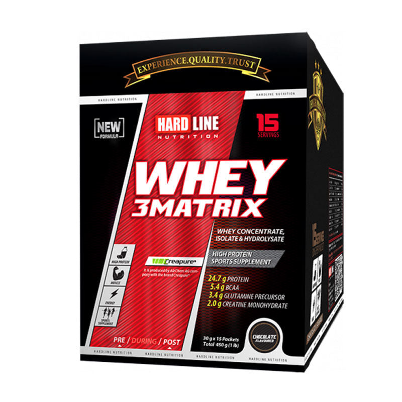 Hardline Whey 3Matrix Strawberry Protein Powder 450g