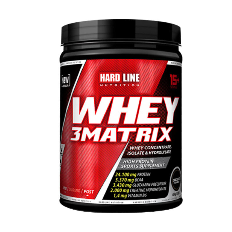 Hardline Whey 3Matrix Strawberry Protein Powder 454g