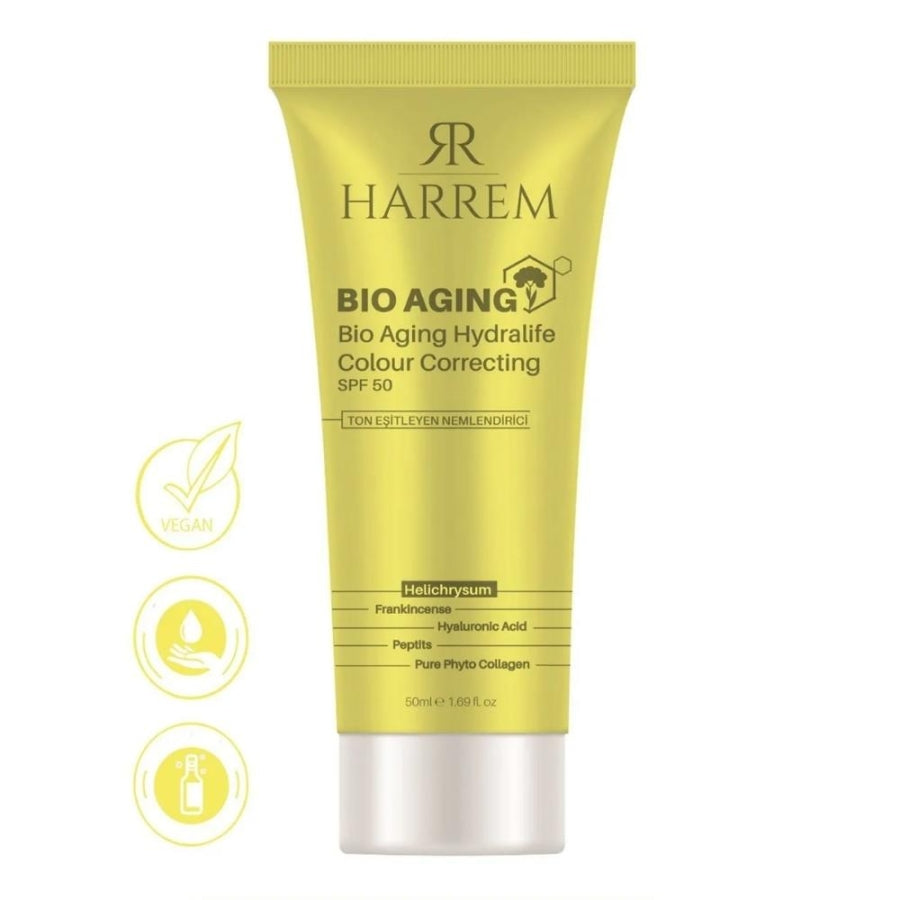 Harrem Bio Aging CC Cream SPF 50 Tone Evening Moisturizer 50ml